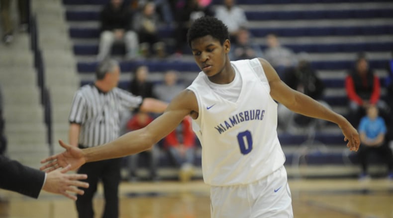 Miamisburg’s Jason Hubbard. Miamisburg defeated Mountain Mission (Va.) 65-54 in the 16th annual Premier Health Flyin’ to the Hoop at Trent Arena in Kettering on Sun., Jan. 14, 2018. MARC PENDLETON / STAFF