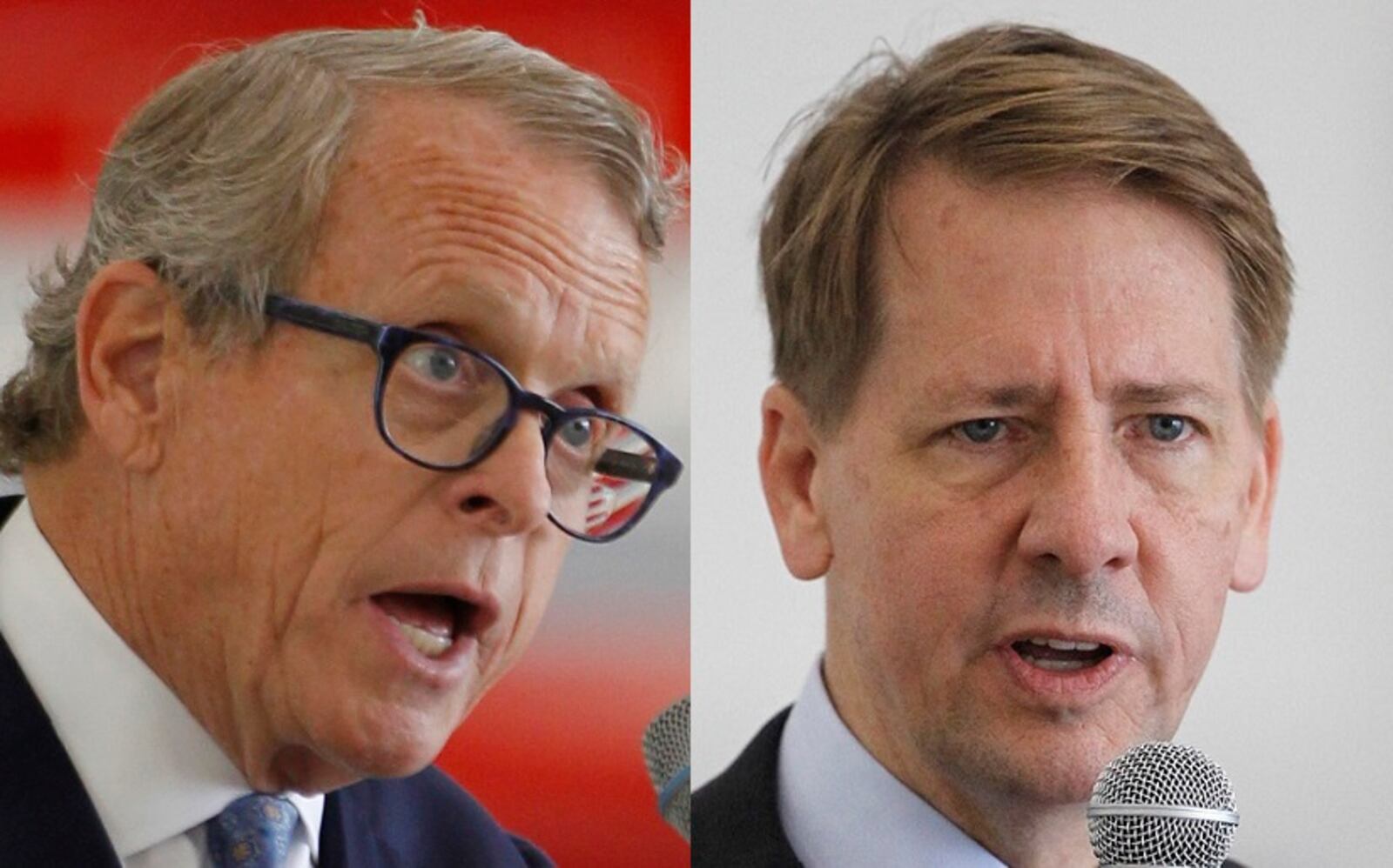 Candidate for Ohio Governor Mike DeWine during a Dayton Chamber of Commerce meeting on Thursday, August 16.   TY GREENLEES / STAFF
