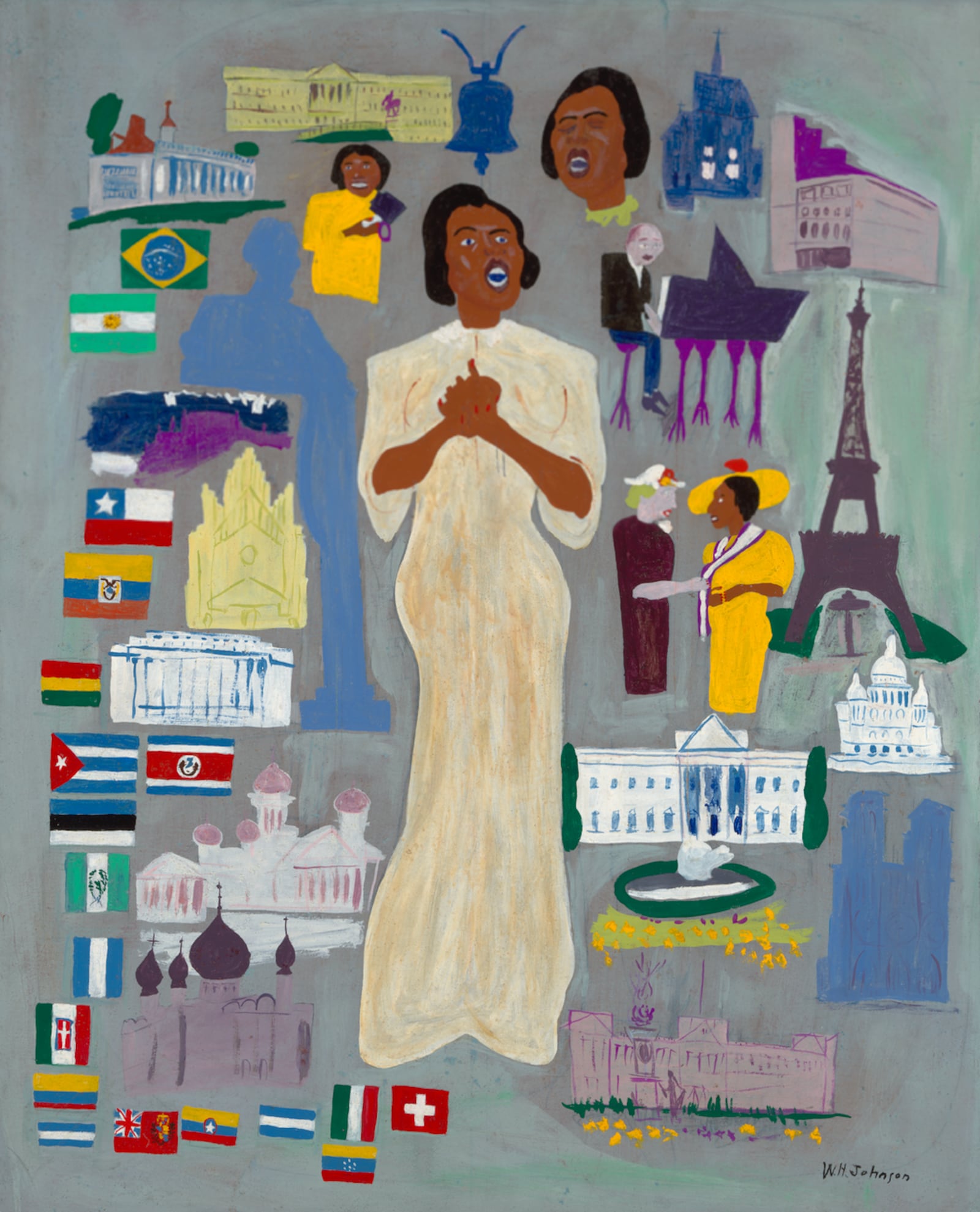 William H. Johnson's oil paintings of famous people will come to the Dayton Art Institute. This is Marian Anderson, about 1945, oil on paperboard. All works from Smithsonian American Art Museum, Gifts of the Harmon Foundation/CONTRIBUTED
