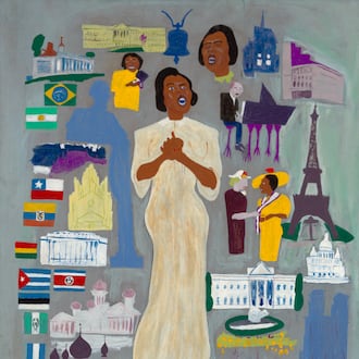 William H. Johnson's oil paintings of famous people will come to the Dayton Art Institute. This is Marian Anderson, about 1945, oil on paperboard. All works from Smithsonian American Art Museum, Gifts of the Harmon Foundation/CONTRIBUTED