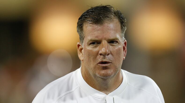 OXFORD, OH - SEPTEMBER 16: Head coach Chuck Martin of the Miami Ohio Redhawks reacts against the Cincinnati Bearcats during the first half at Yager Stadium on September 16, 2017 in Oxford, Ohio. (Photo by Michael Reaves/Getty Images)