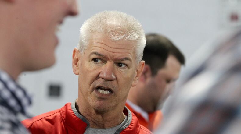 Ohio State cornerbacks coach Kerry Coombs talks to reporters on Thursday, March 24, 2016, at the Woody Hayes Athletic Center in Columbus. David Jablonski/Staff