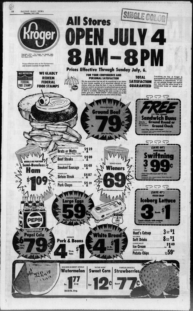 Fourth of July advertisement pages