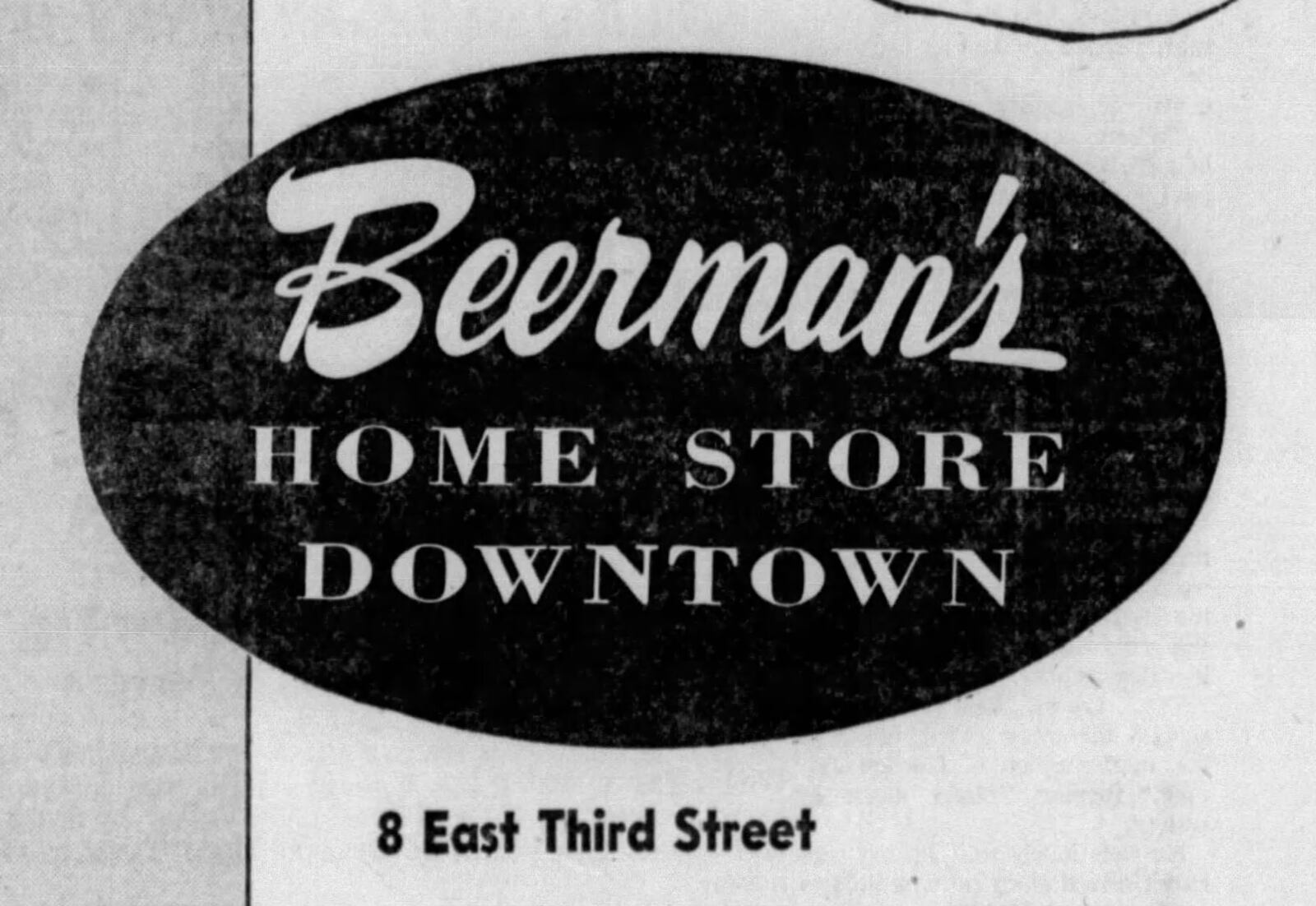 A 1957 ad in the Dayton Daily News for Beerman's Home Store. DAYTON DAILY NEWS ARCHIVES