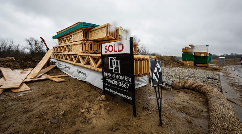 New homes are being built on Soraya Farms, part of the phase 8 development, near Centerville in Clearcreek Twp. JIM NOELKER/STAFF