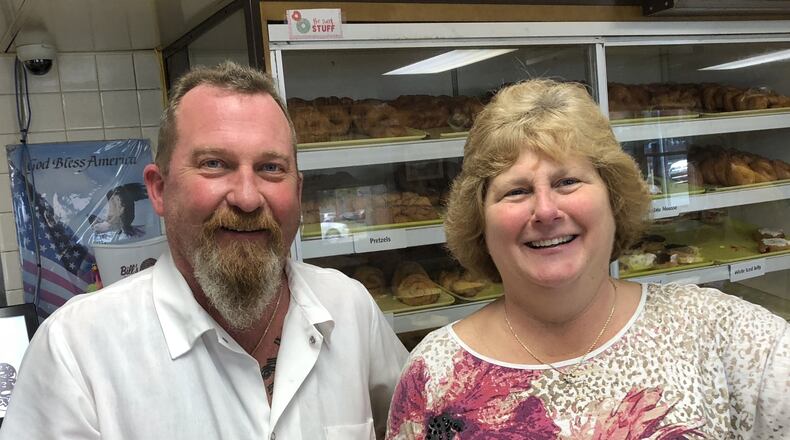 Jim Elam and his sister Lisa Tucker, owners of Bill s Donut Shop. MARK FISHER/STAFF