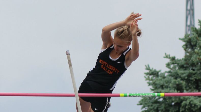 West Liberty-Salem sophomore vaulter Lydia Moell. GREG BILLING / CONTRIBUTED