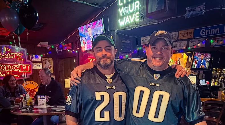 Adam Gilmore, of Fairfield, and Back Porch Saloon manager Michael Solon founded Midwest Eagles Nest at the West Chester Twp. business in 2022.