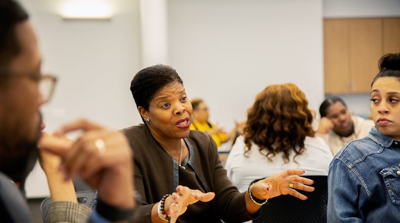 Vanessa Ward, president of Omega CDC, at the launch of Promise Neighborhoods. (CONTRIBUTED)