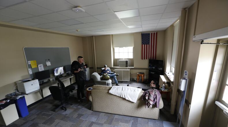 The Student Veterans Center in Wells Hall is next to the Miami Veterans Tribute dedicated on Veterans Day this year giving students who have served in the armed forces a place on the campus. In addition to computers and a printer they can use for classwork, the center also offers a place they can relax. CONTRIBUTED/MIAMI UNIVERSITY, JEFF SABO