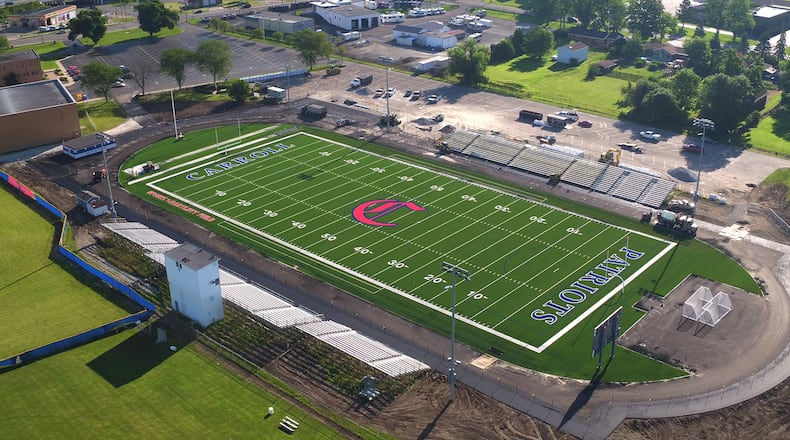 Carroll High School’s artificial turf field. TY GREENLEES / STAFF