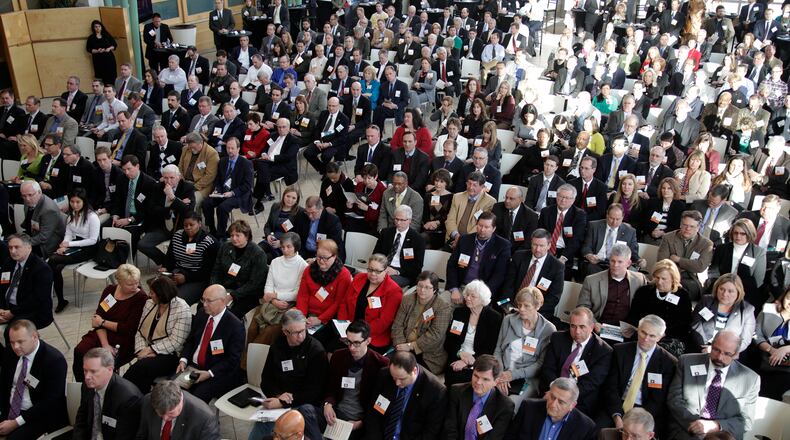Hundreds attended the Dayton Development Coalition annual meeting in January 2015 at the Benjamin and Marian Schuster Performing Arts Center. LISA POWELL / STAFF