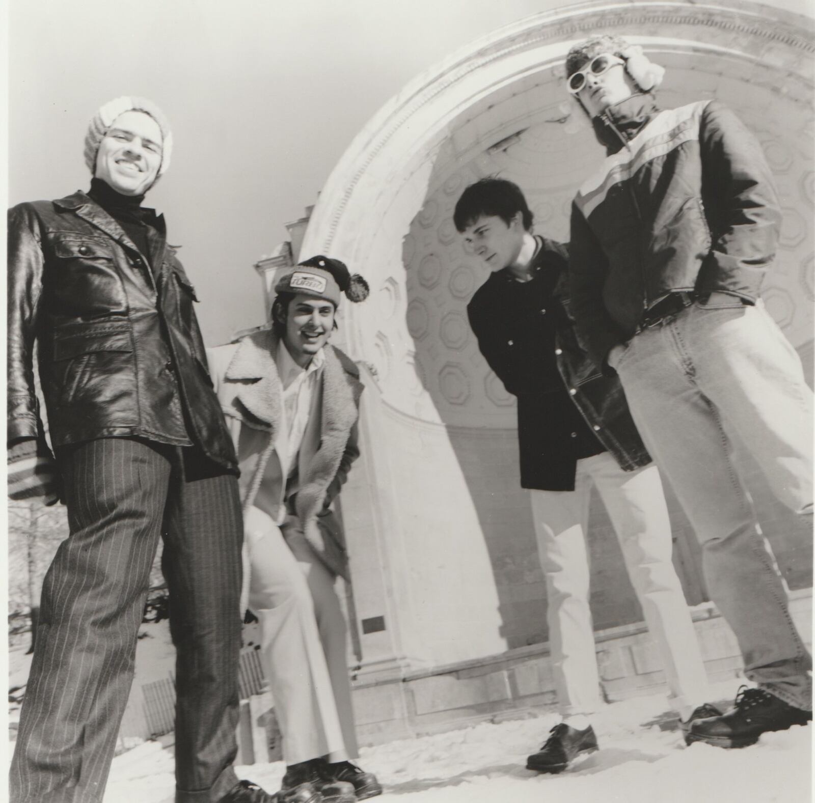 Brainiac, pictured (left to right) Tim Taylor, Tyler Trent, John Schmersal and Juan Monasterio, in a promo photo for the 1996 album, “Hissing Prigs in Static Couture.” The band’s short but memorable career is explored in the documentary, “Brainiac: Transmissions After Zero,” premiering locally with a series of sold out screenings at The Neon in Dayton on Friday and Saturday, April 19 and 20. CONTRIBUTED/FILE