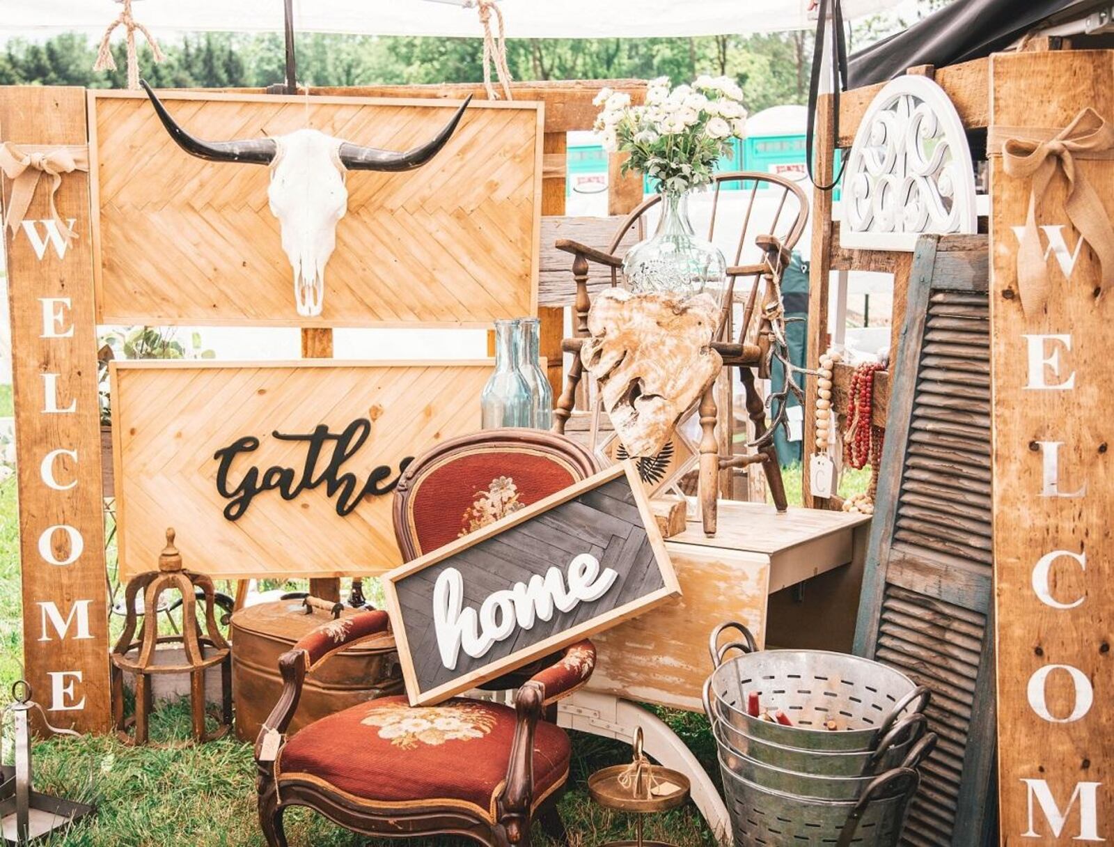 Goods for sale at Charm at the Farm Vintage Market. CONTRIBUTED