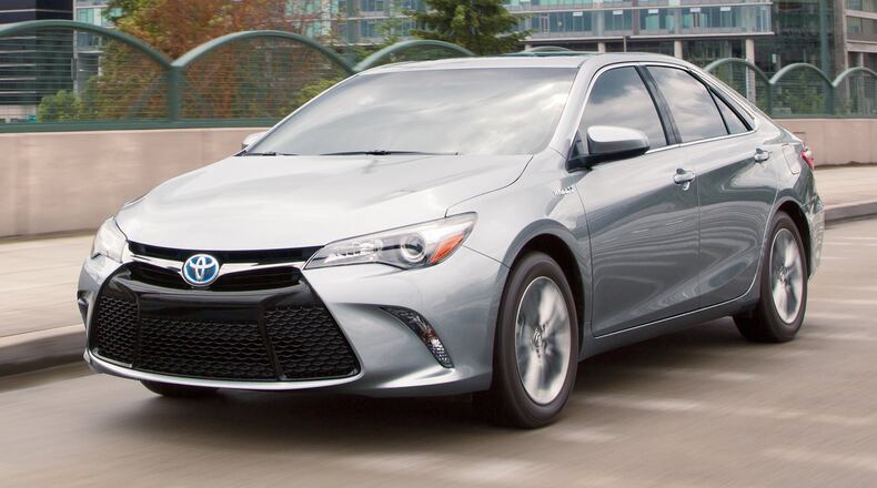 The 2017 Toyota Camry Hybrid can accelerate from zero-to-60 mph in 7.6 seconds, placing its performance between the four-cylinder and V6 models. Toyota photo