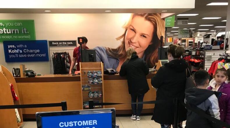 Area Kohl’s stores like this one in Beavercreek will soon take Amazon returns.