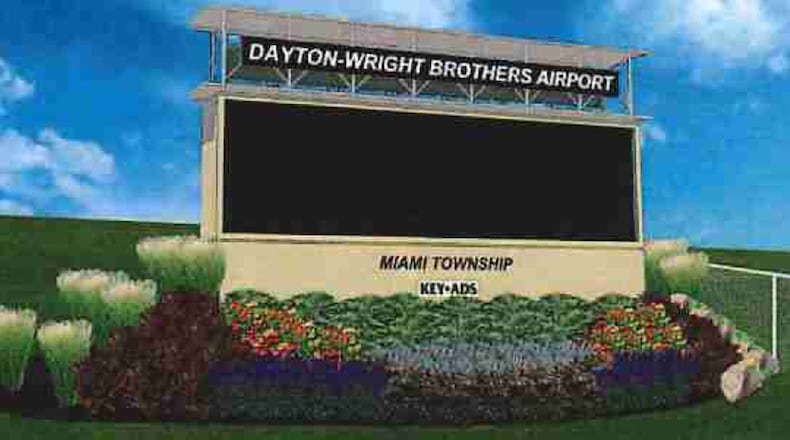 Key Ads of Dayton has plans to build a digital billboard at Dayton-Wright Brothers Airport. The proposal calls for the billboard to be 22 feet, 4 inches high, 40 feet long and five feet wide. CONTRIBUTED