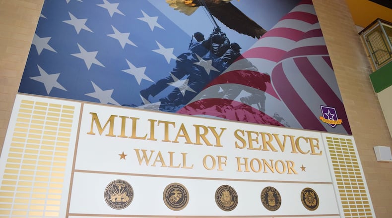 Work continues on the Military Wall of Honor project at Northmont High School with a dedication planned Jan. 25. CONTRIBUTED