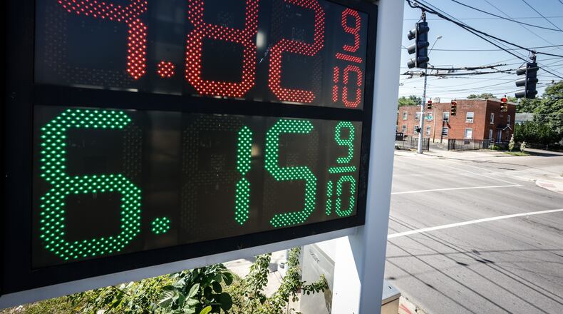 Gas prices in the Dayton area are down for the second consecutive week. By Independence Day, the national average price of gas may fall as low as $4.75 and even lower in Dayton, Springfield and Cincinnati. JIM NOELKER/STAFF