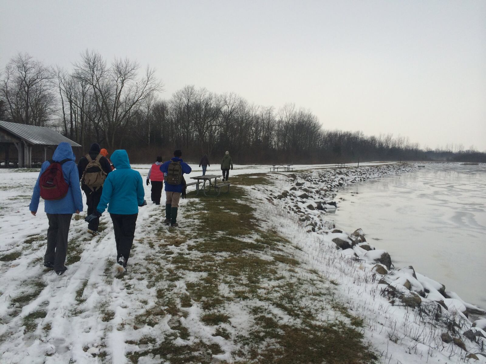 These hikers at Possum Creek MetroPark know that apparel and preparation can make all the difference when it comes to outdoor winter activity. CONTRIBUTED
