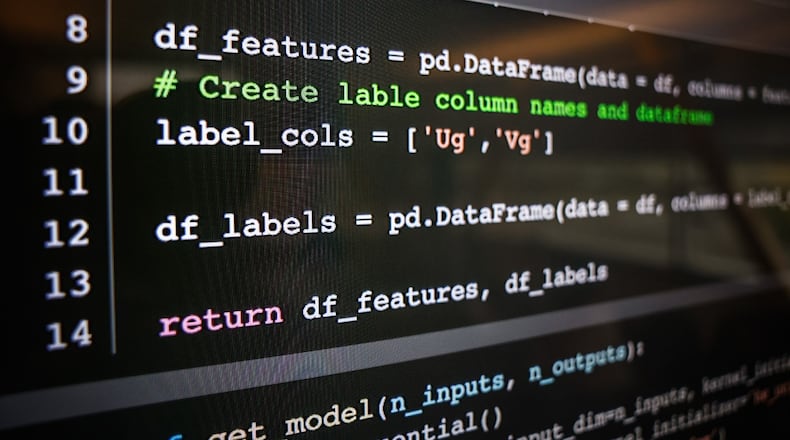 Wright State University computer science and engineering department are using artificial intelligence to write code to help people with health issues. JIM NOELKER/STAFF