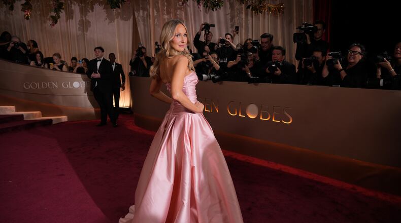 Nikki Glaser arrives at the 83rd Golden Globes on Sunday, Jan. 11, 2026, at the Beverly Hilton in Beverly Hills, Calif. (Photo by Jordan Strauss/Invision/AP)