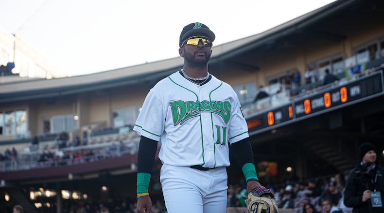 Myles Smith, of the Dayton Dragons, is pictured during a game in 2025. Photo courtesy of Dragons