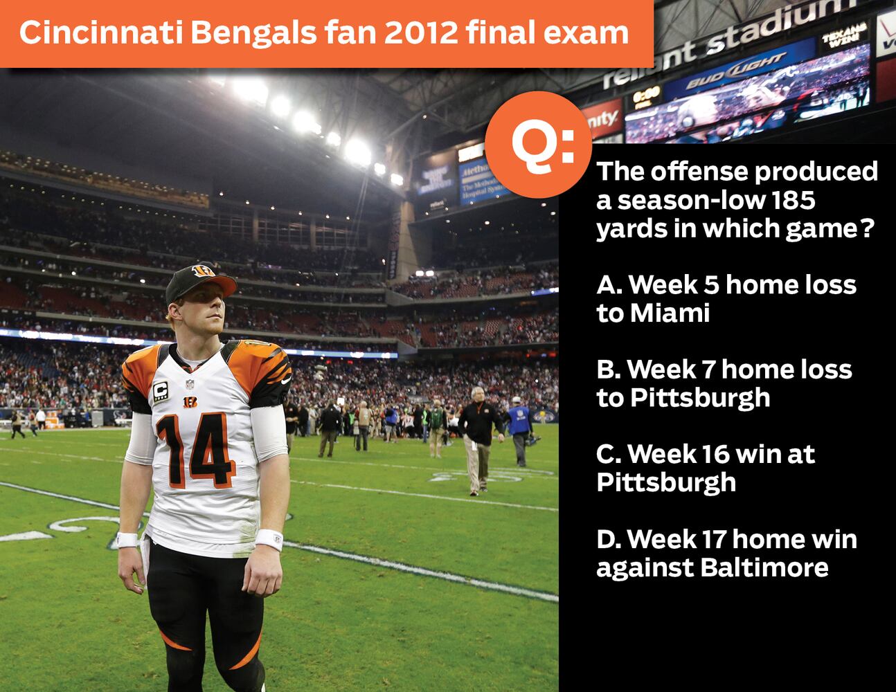 Cincinnati Bengals fan 2012 final exam: