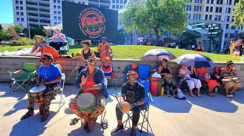 African drumming is an essential component of the Levitt Pavilion Juneteenth celebration, which will take place Saturday, June 15. PHOTO COURTESY OF SIERRA LEONE