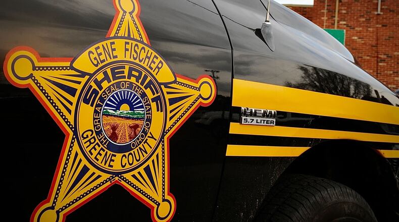 The flag at the Greene County Sheriffs Office was flying at half-staff Wednesday following Sheriff Gene Fischer's death on Tuesday, Nov. 16, 2021. MARSHALL GORBY / STAFF