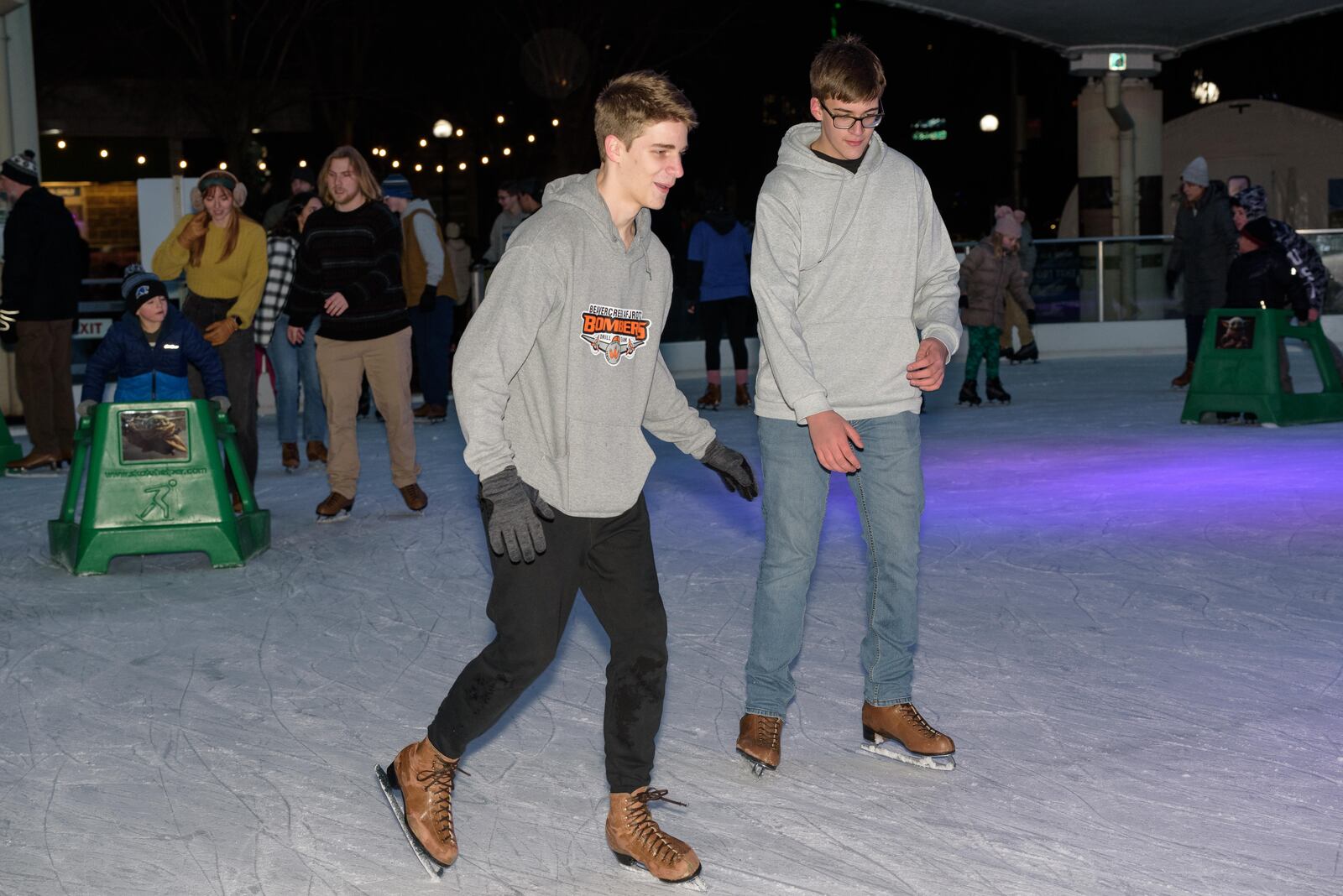 The Cosmic Skate was held at the MetroParks Ice Rink, located at RiverScape MetroPark in downtown Dayton on Friday, Feb. 2, 2024.  TOM GILLIAM / CONTRIBUTING PHOTOGRAPHER
