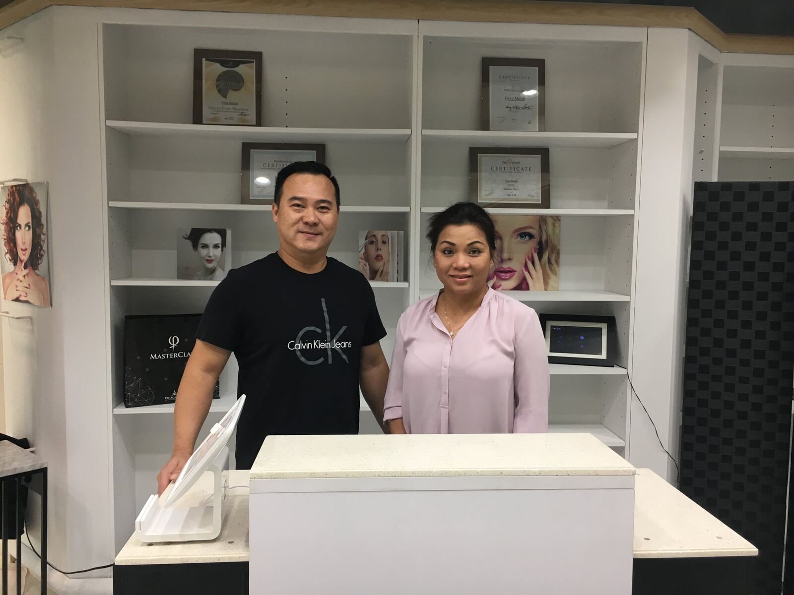 Owners of Phi Ink Studio Academy in Beavercreek Tony Moda and Nina Tran also own two stores in Lima. STAFF PHOTO / HOLLY SHIVELY