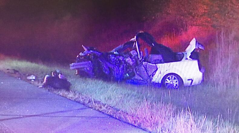 Two people were killed in a wrong-way crash on I-675 in Centerville on Monday night. STAFF