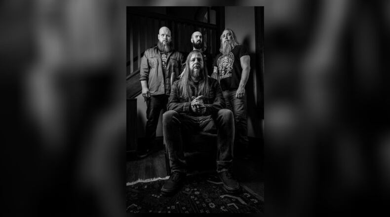 Dayton band Rattlesnake Venom Trip, Kevin Schindel (front) along with (back row, left to right) Matthew Tackett, Evan Davell and Shane Shook, expanded on its heavy music influences on its debut album, “Dead Empire,” which was released on October 19.