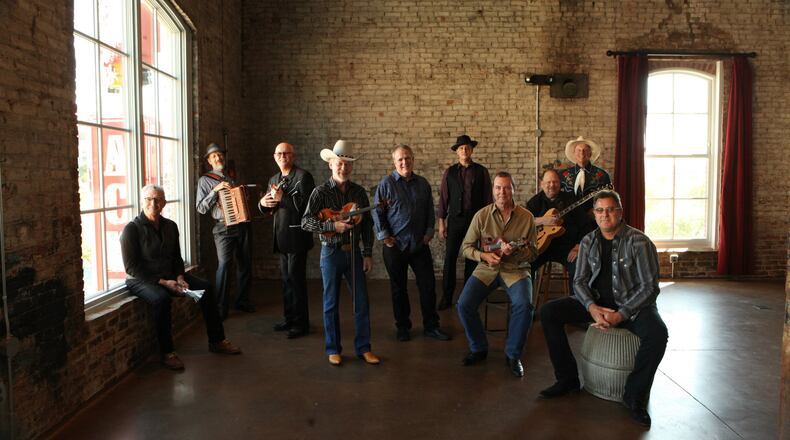 Some of Nashville’s most experienced and honored session and touring musicians come together as the Time Jumpers, including (from left) Billy Thomas, Jeff Taylor, Joe Spivey, Kenny Sears, Larry Franklin, Brad Albin, Paul Franklin, Andy Reiss, “Ranger Doug” Green and Vince Gill. CONTRIBUTED