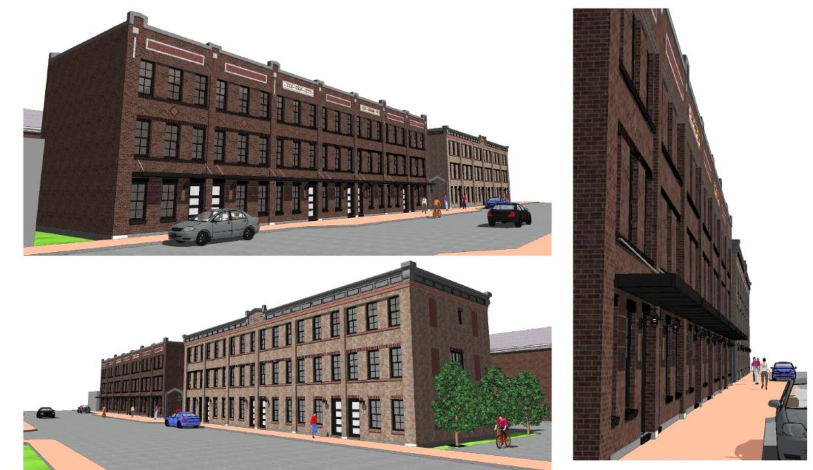 Charles Simms Development plans to build 26 townhomes in Wright Dunbar in West Dayton. Half of the homes will be on West Third Street. The final product is expected to have different doors and windows than what is depicted in the rendering. CONTRIBUTED