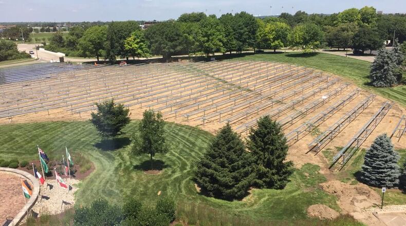 The University of Dayton has installed thousands of solar panels on its research institute campus. JIM OTTE / STAFF