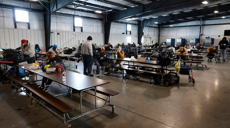 The day space at the Gettysburg Gateway Shelter for Men on South Gettysburg Avenue in southwest Dayton. About 276 men were staying at the shelter on a recent weeknight. MARSHALL GORBY\STAFF