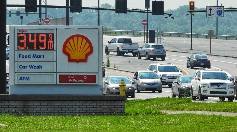 Gas was near $3.50 per gallon on Wednesday, July 7, 2021 on Union Centre Boulevard in West Chester Twp. NICK GRAHAM / STAFF