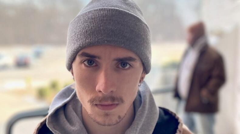 Tommy Cole (Jason) and Marcus Antonio (Chris, rear) appear in Wright State University's production of "Sweat."