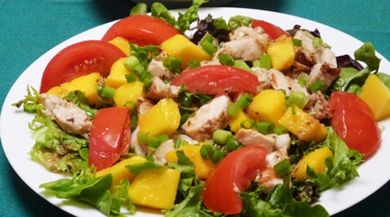Tangy Chicken Mango Salad with Cucumber and Bean Salad (Linda Gassenheimer/TNS)