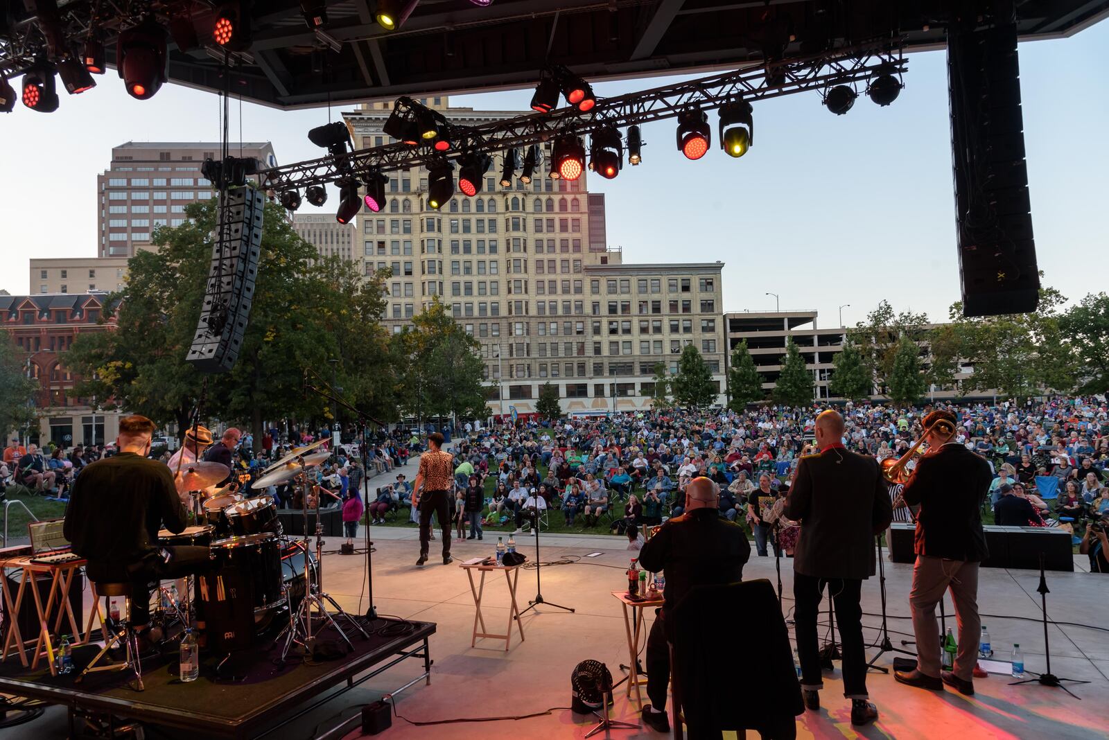 The Cherry Poppin’ Daddies played a free concert at Levitt Pavilion in downtown Dayton on Thursday, Sept. 14, 2023. TOM GILLIAM / CONTRIBUTING PHOTOGRAPHER