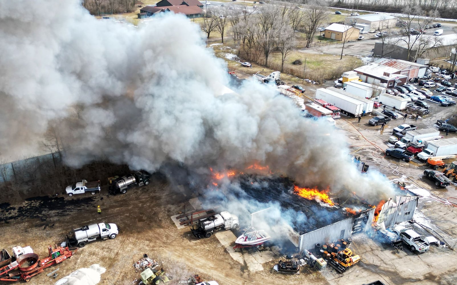Warehouse fire in Madison Twp
