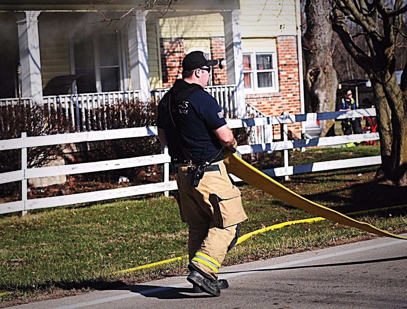 PHOTOS: Crews fight fire in on National Road in New Carlisle