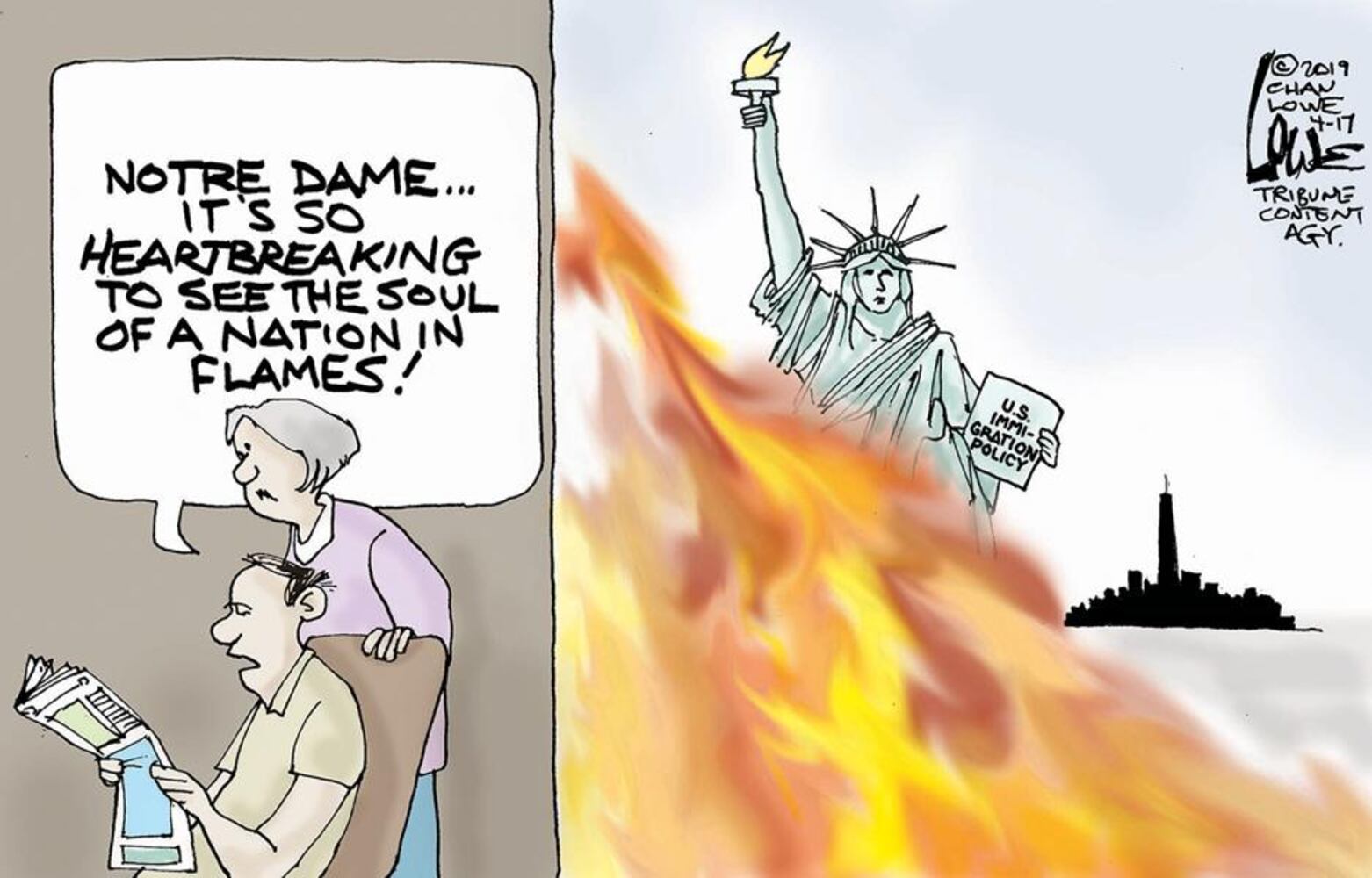 Week in cartoons: Notre Dame Cathedral fire, Tiger Woods and more