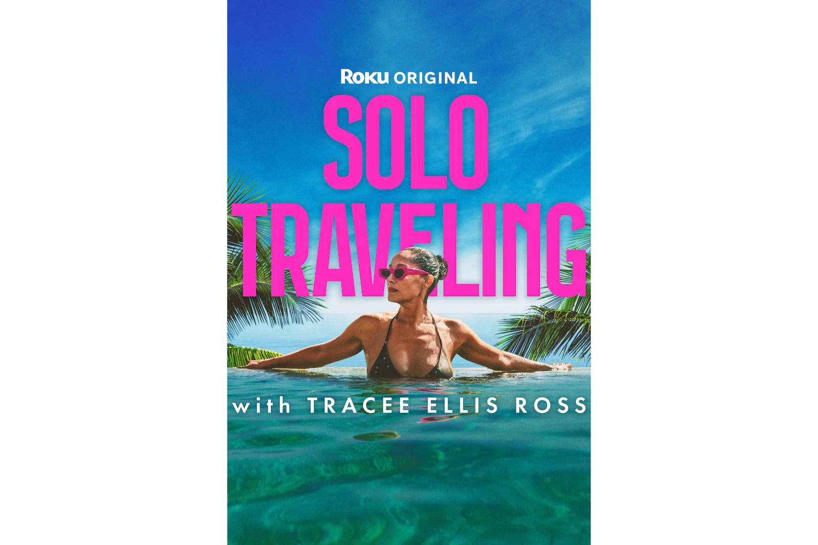 This image released by Roku shows promotional art for the Roku original series "Traveling Solo with Tracee Ellis Ross. (Roku via AP)