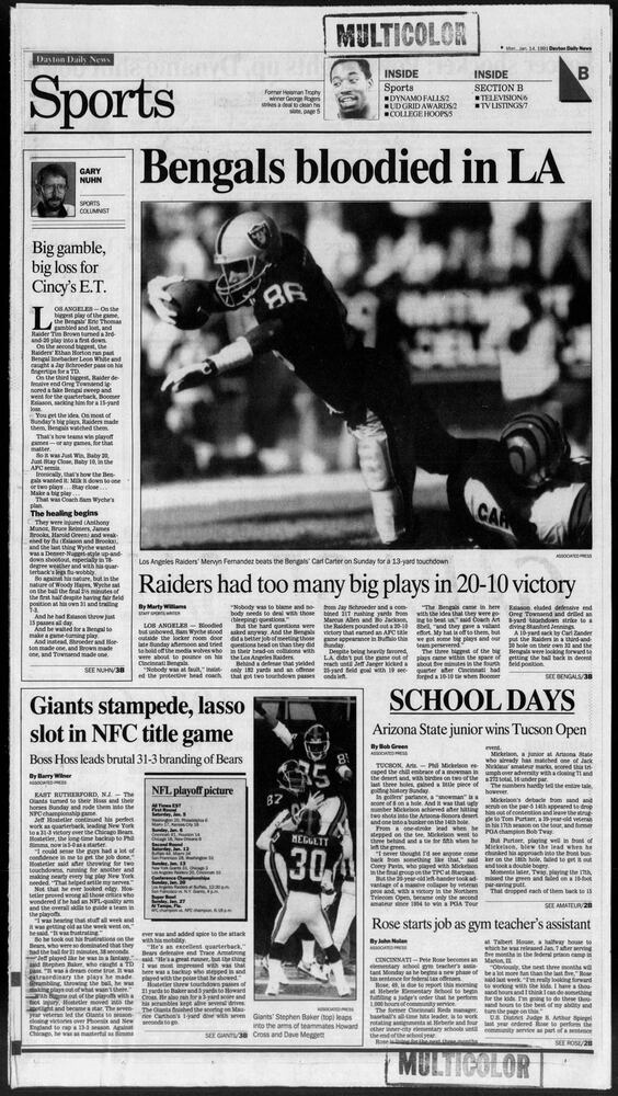 Dayton History Pages Bengals playoffs