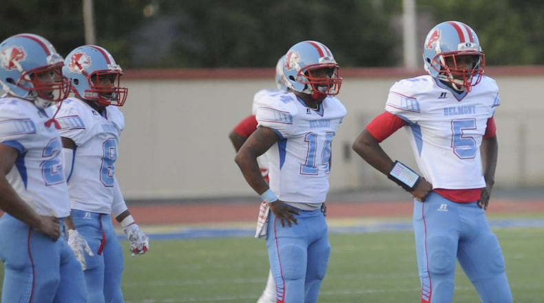 Belmont defeated Dunbar 42-0 in a season-opening high school football game at Welcome Stadium in Dayton on Thursday, Aug. 24, 2017. MARC PENDLETON / STAFF