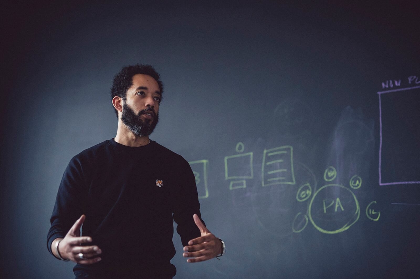 Wyatt Cenac, an alumnus of Comedy Central’s The Daily Show in his office discussing his new show on HBO, "Wyatt Cenac's Problem Areas,"(Bryan Derballa/The New York Times)