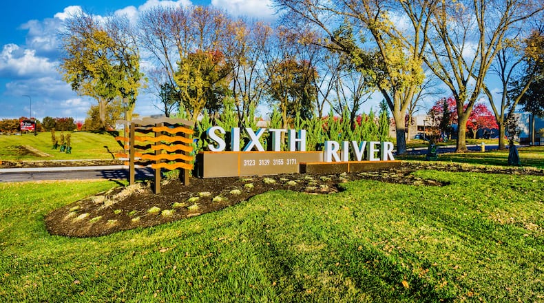 Signage for the Sixth River development within the MIami Valley Research Park. Contributed
